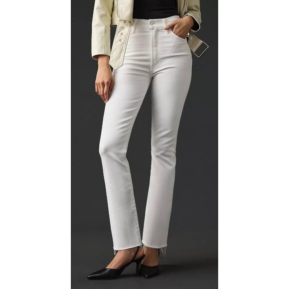 Mother Jeans The Hustler Ankle Fray Fairest of them all White 27 New With Tags - Picture 16 of 16